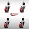 Service Caster 3'' SS Red Poly Wheel Swivel 1-7/8'' Expanding Stem Caster Set, 4PK SCC-SSEX20S314-PPUB-RED-178-4 - alternate 4